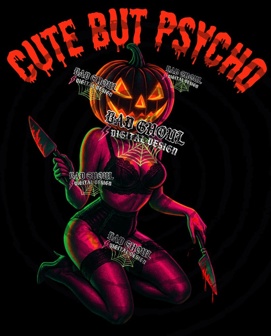 Cute But Psycho Black Fabric PNG DOWNLOAD