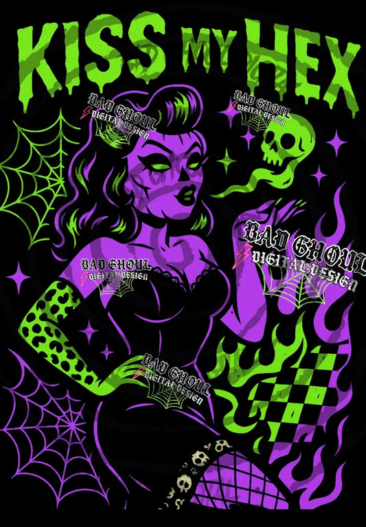 Kiss My Hex- Black Fab Only PNG DOWNLOAD