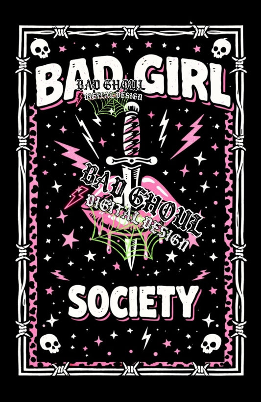 Bad Girl| Black Fabric |PNG DOWNLOAD