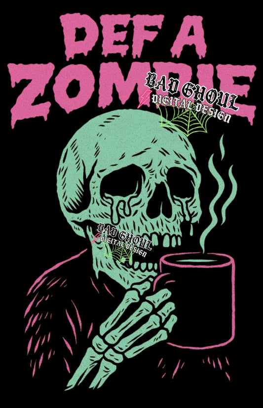 Def a Zombie PNG Download black fab only