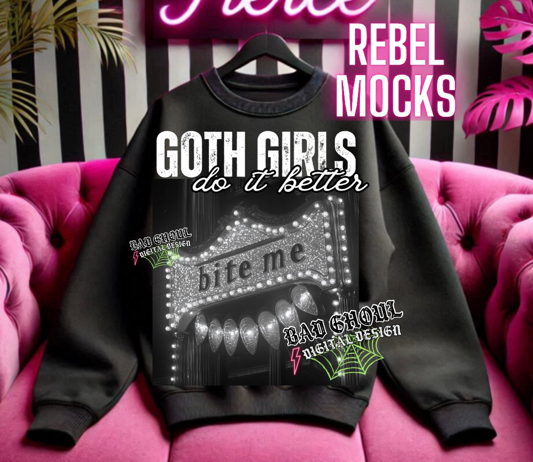 Goth Alt Style White Bundle PNG Download