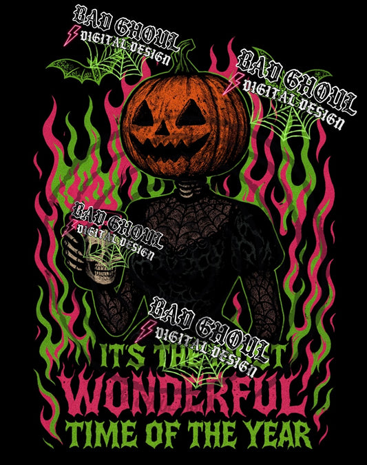 The Most Wonderful Time-PNG DOWNLOAD Black Fabric Only