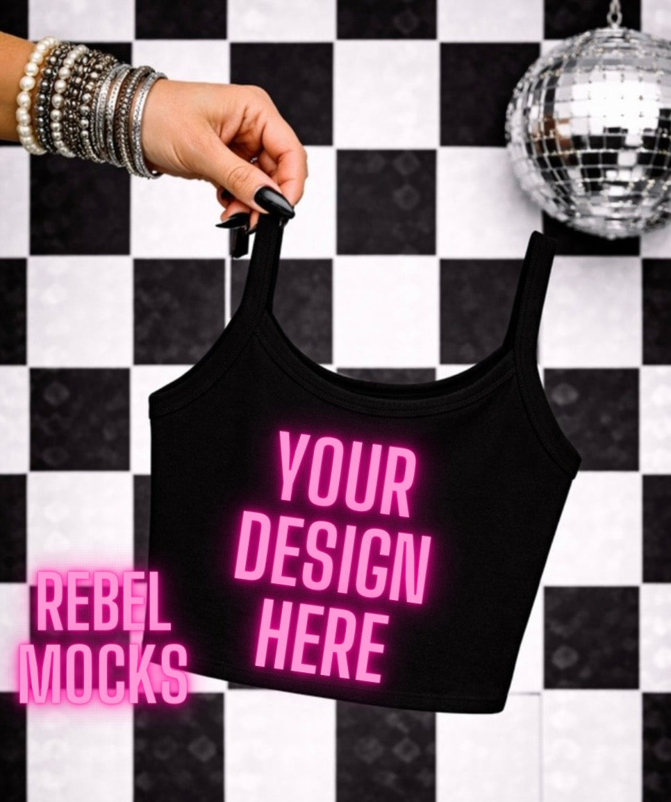 Bella 1012 Black Tank Top| Edgy Alternative Mock Up