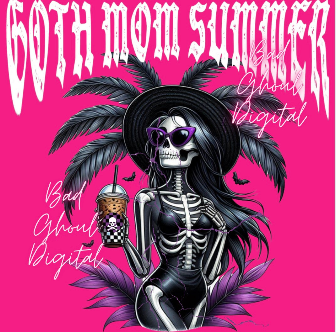 Goth Mom Summer PNG Download DTF and sub 2 Files