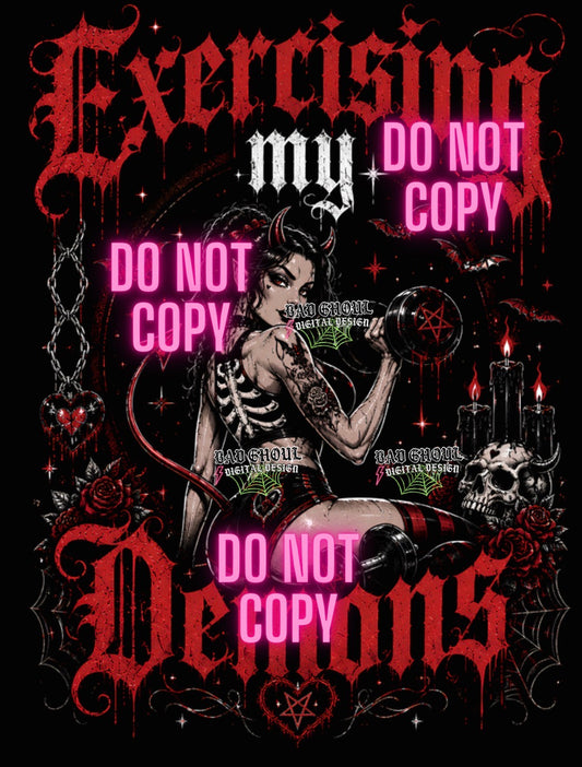 Exercising My Demons | PNG DOWNLOAD| Black Fabric