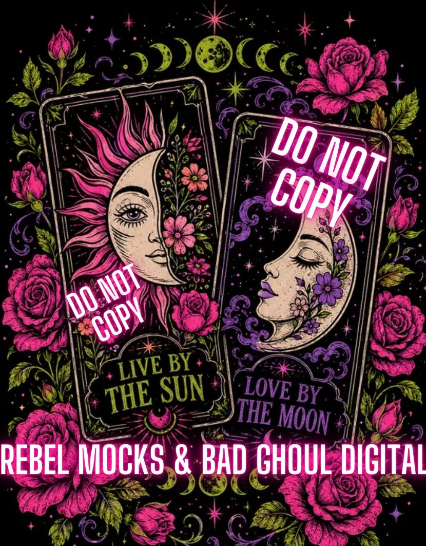 Live By The Sun| PNG DOWNLOAD | Black Fabric Only
