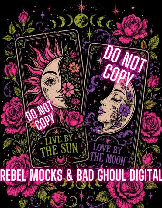 Live By The Sun| PNG DOWNLOAD | Black Fabric Only