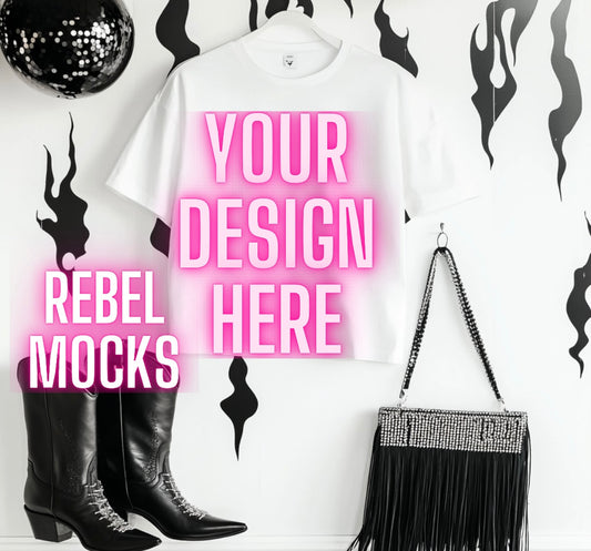 White Tee Edgy Trendy Mock Up