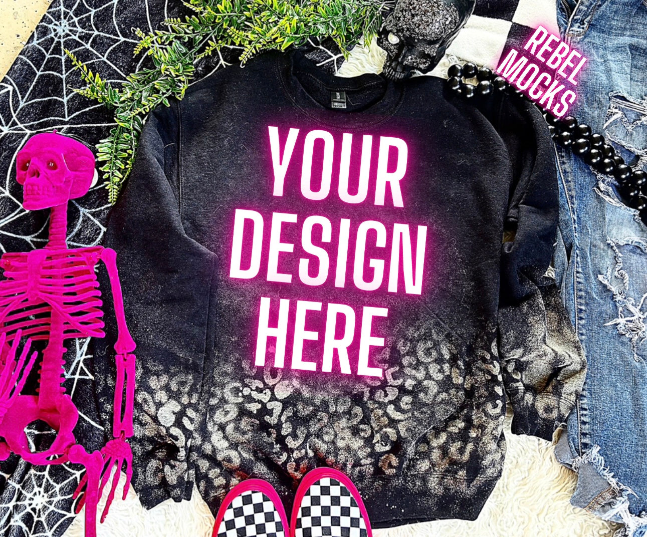 Black Cheetah Flat Lay Mock Up TRENDING