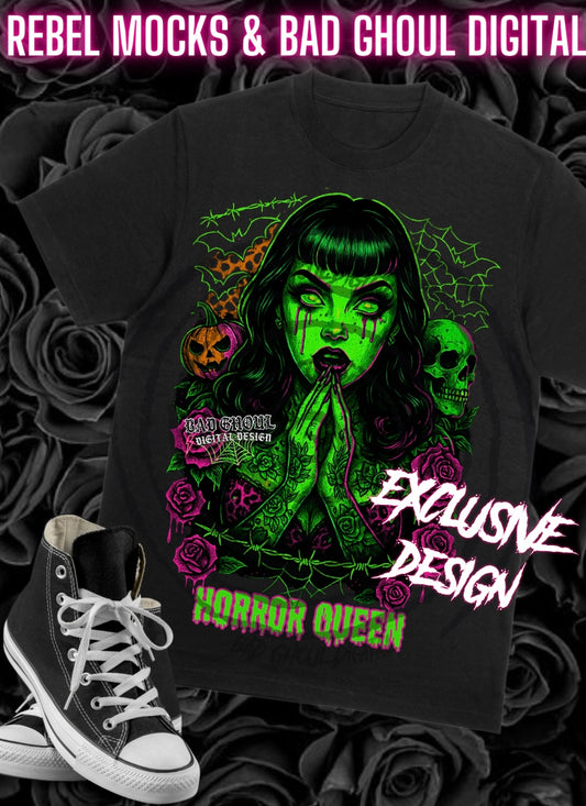 Exclusive Horror Queen PNG DOWNLOAD Black Fabric ONLY