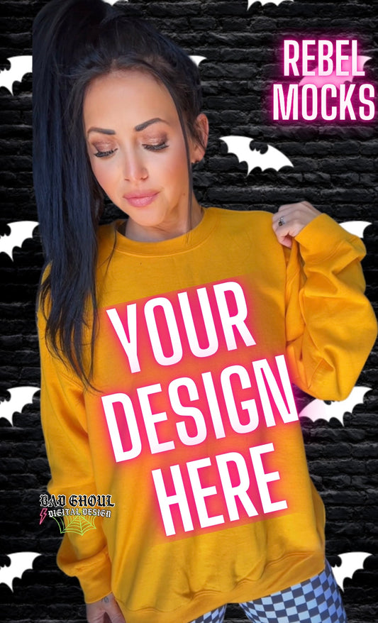 Gildan Gold Crew Neck Trendy Model Mock