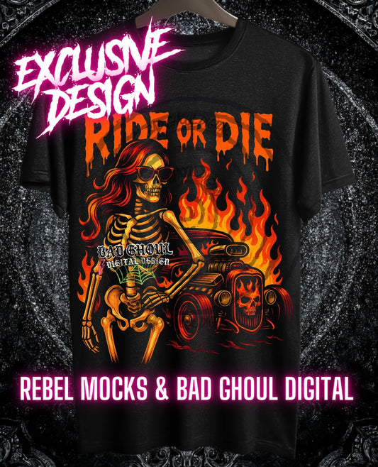 Exclusive Ride Or Die PNG DOWNLOAD Black Fabric ONLY