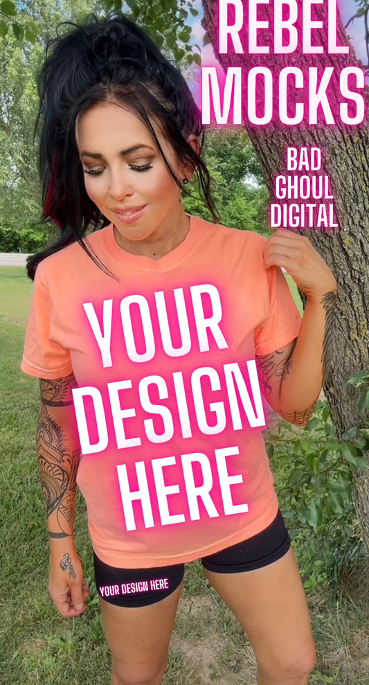 Comfort Colors Cantaloupe Model Mock Up TRENDING