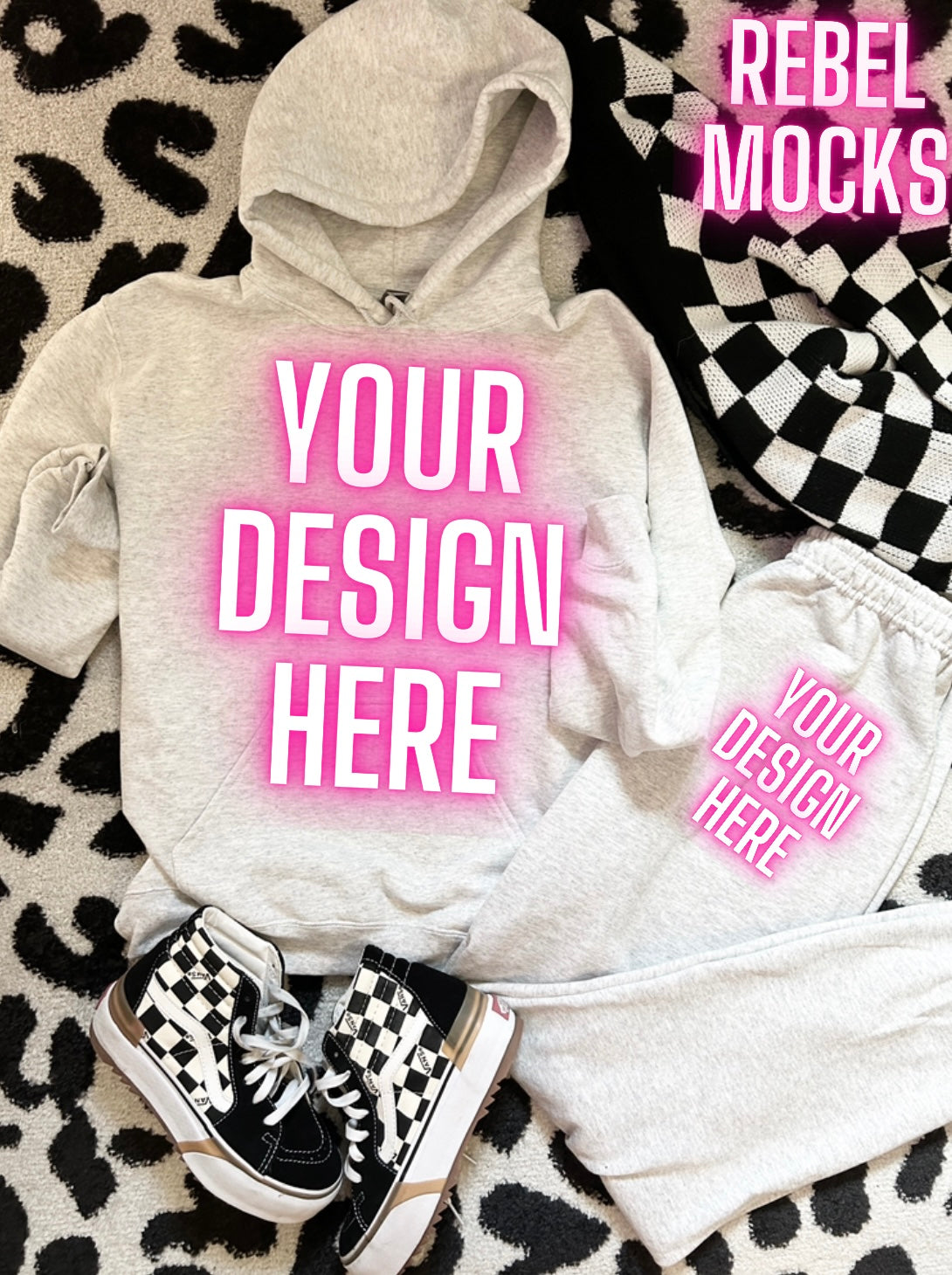 Ash Gray Sweat Set Mock Up TRENDING