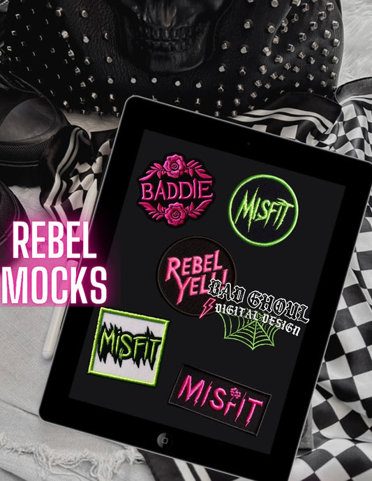 Faux embroidered patch bundle PNG Download