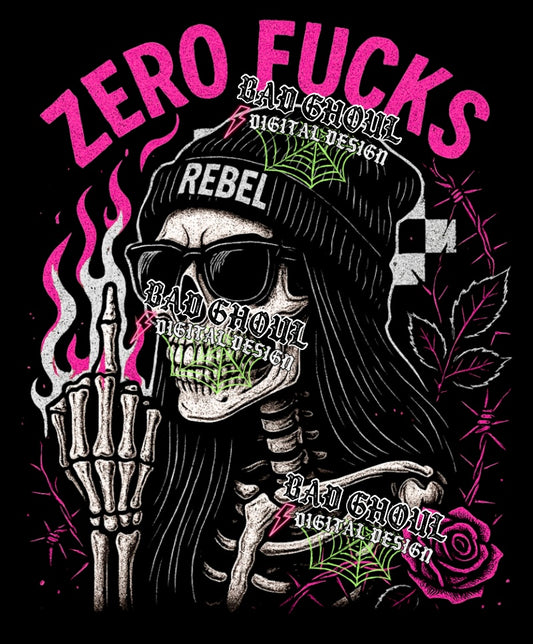 Zero Fucks PNG DOWNLOAD Black Fab Only