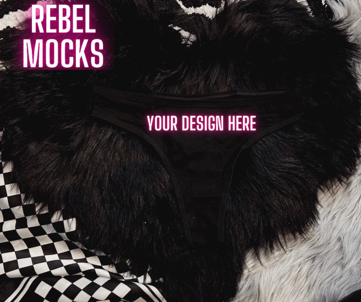 Alternative Vibes Black Thong Trendy Mock Up