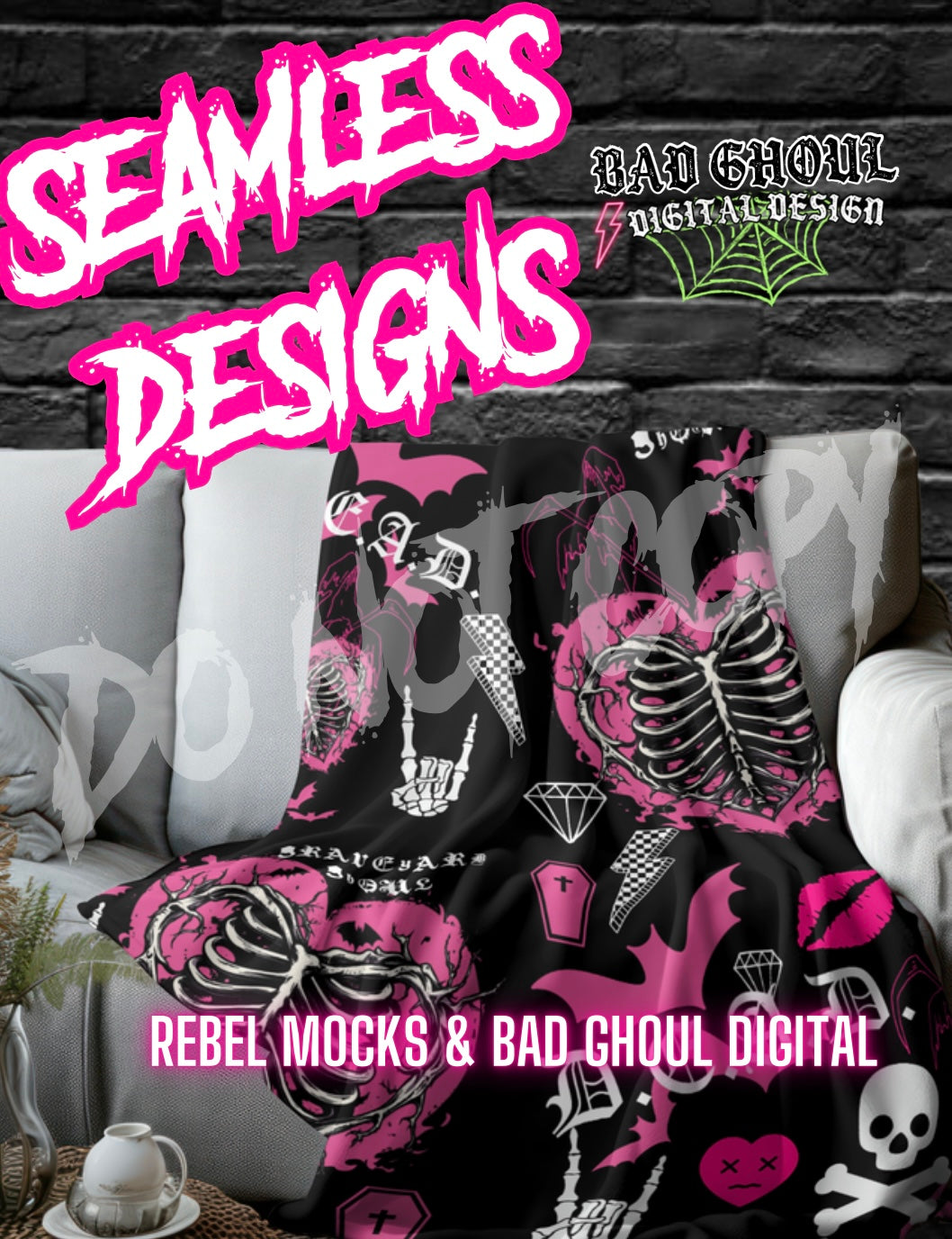 D.E.A.D. Seamless PNG Download
