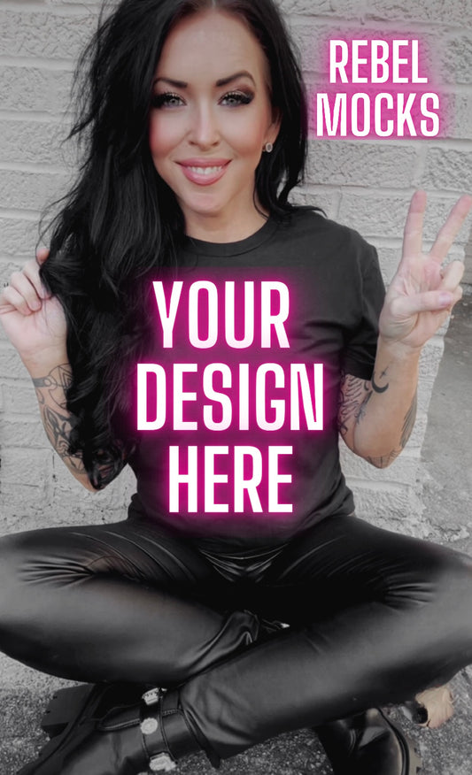 Edgy Black Tee Model Alt Vibes Mock Up