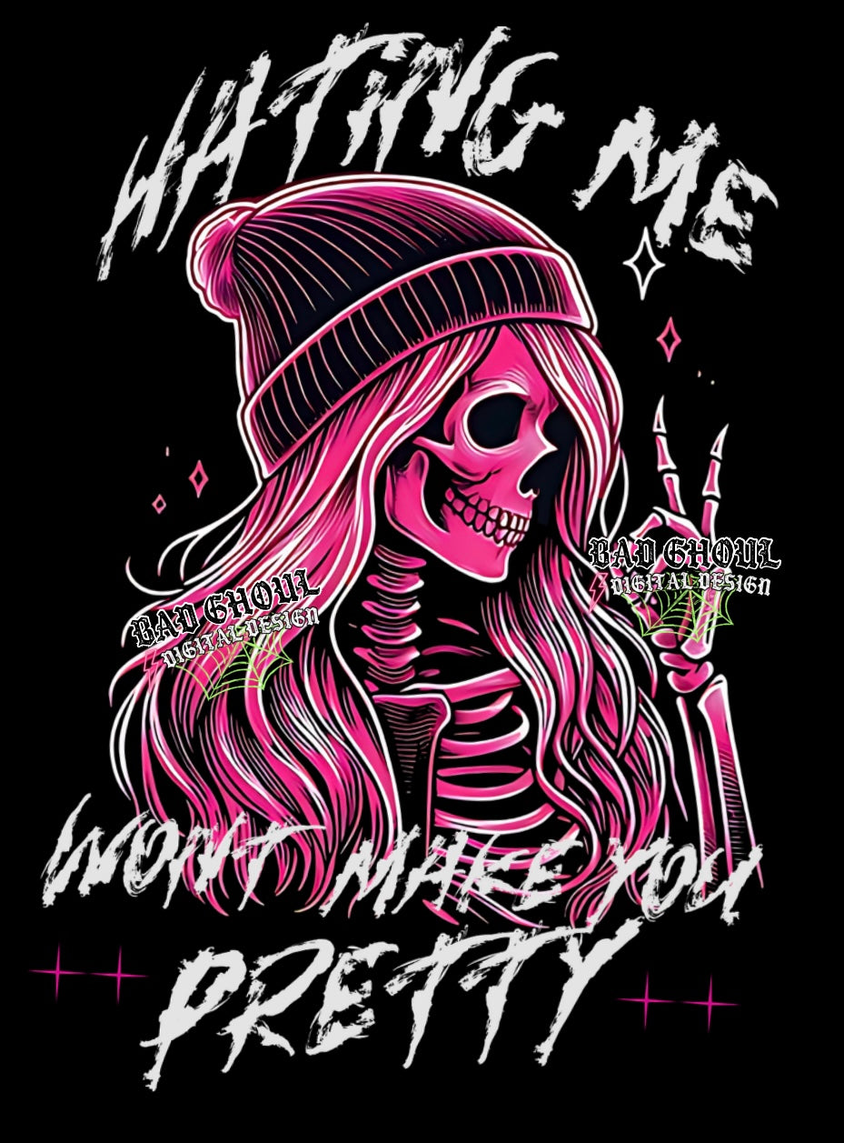 Hating Me Download PNG black fabric only (color knockout)