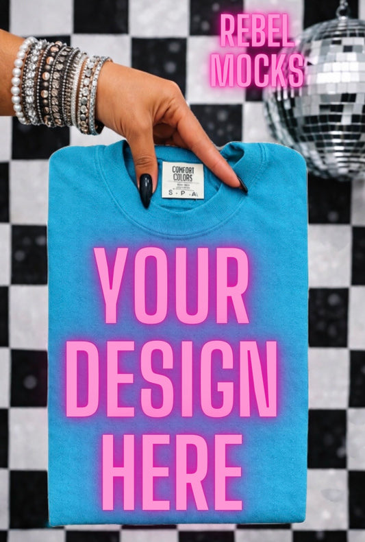 Comfort Colors Lagoon Blue| Edgy Alternative Mock Up
