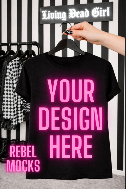 Black Tee | Edgy Alternative Mock Up