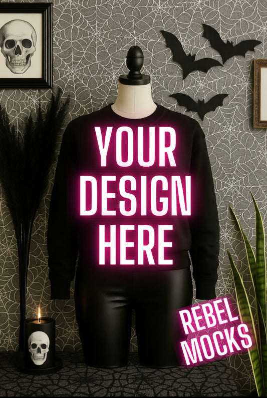 Black Sweatshirt Goth Edgy Alternative Mock  Up