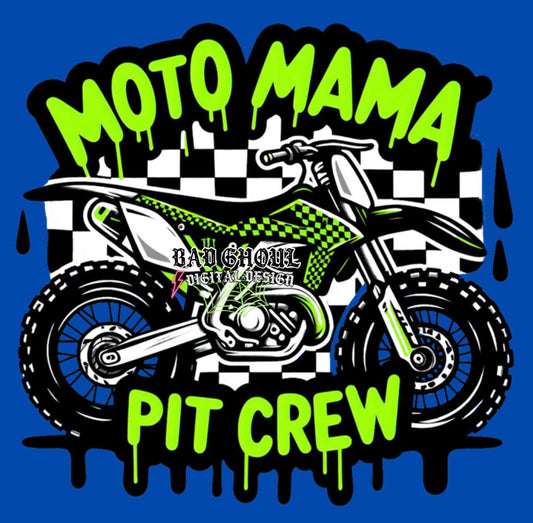 Moto Mama Pit Crew Download PNG With Checkered Sleeve