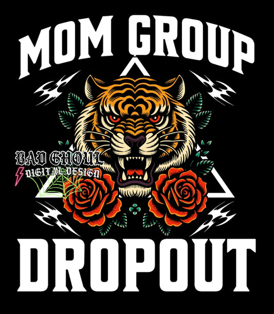 Mom Group Drop Out PNG Download 2 Files black and white