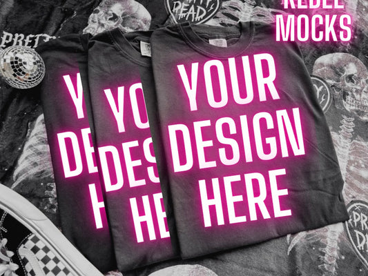 alt Black Tee Trending Alternative Flat Lay Mockup