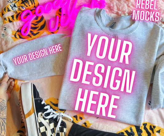 Ash Crew Trendy Flat Lay Tee  Mock Up