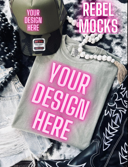 VIBIN CC Bay Tee Flat Lay Mock UP