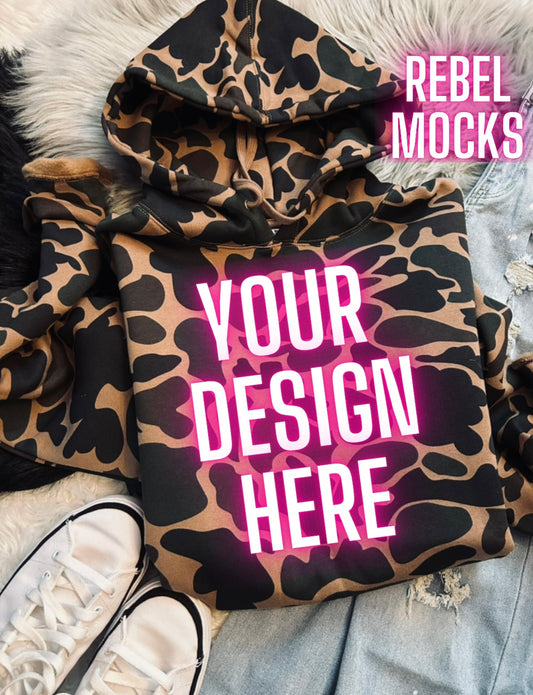 Independent Duck Camo Hoodie Flat Lay Mock Up