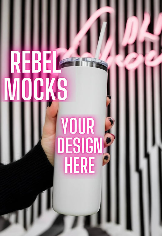 White 20oz Tumbler Mock Up TRENDING