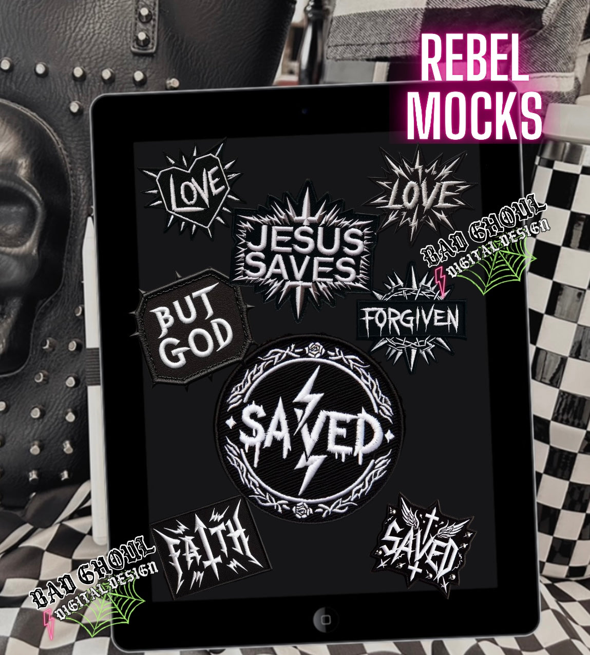 Faith Based faux patch bundle PNG Download