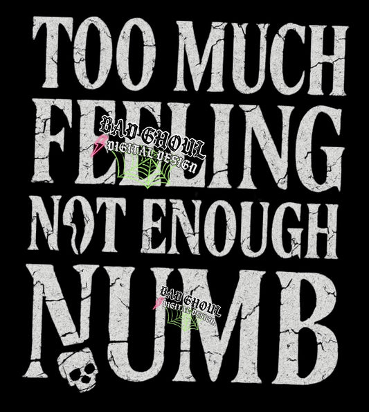 Too Much Feeling PNG Download Black Fabric Only