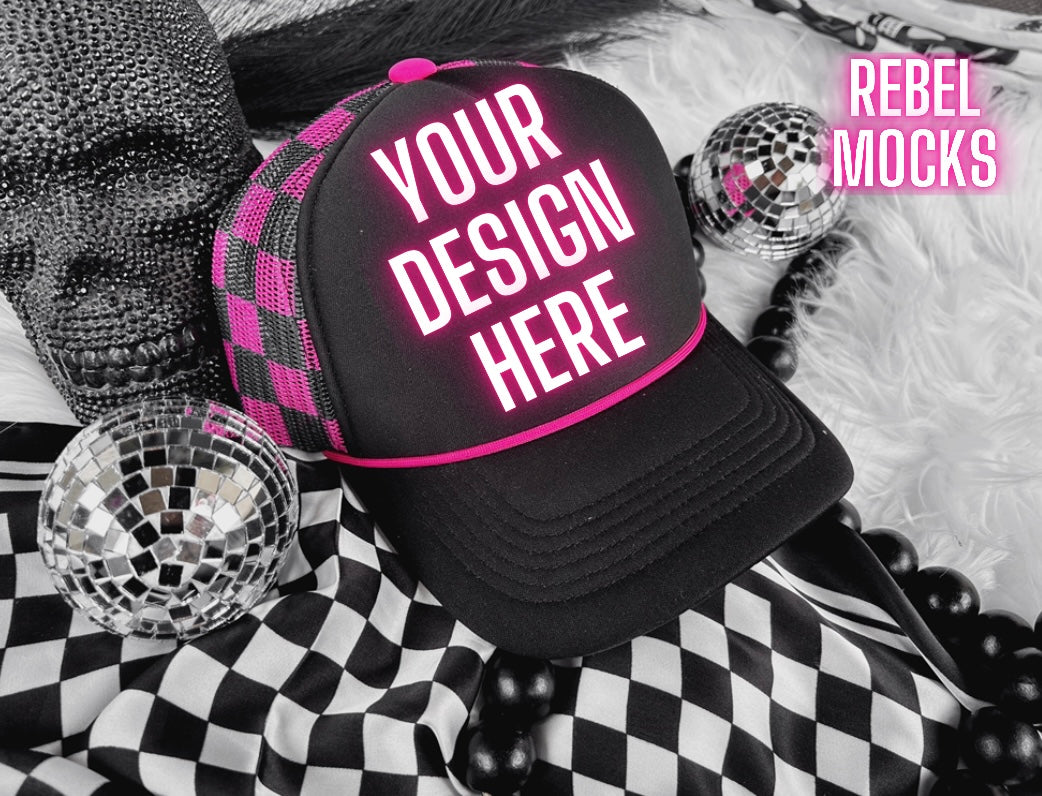 34 Trucker Hat BUNDLE Flat Lay Trending Mock Up