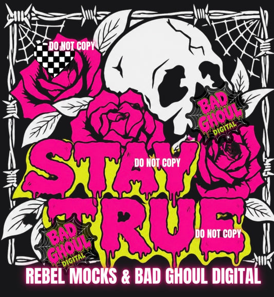 Stay True | Black Fabric Ultra Grunge |PNG DOWNLOAD