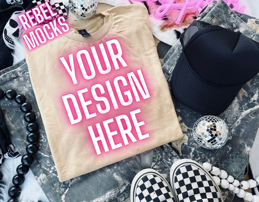 Gildan Gold Flat Lay Trending Mock Up Flat Lay