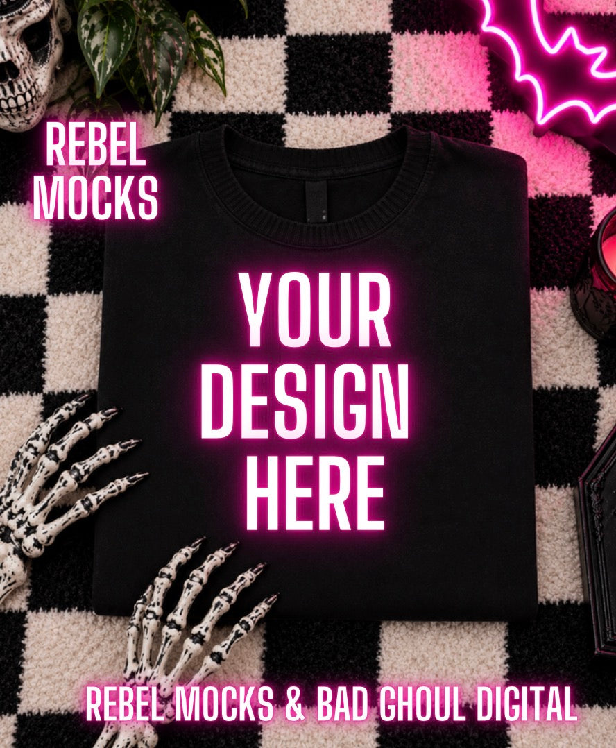 Black Tee |Edgy Alternative Mock Up