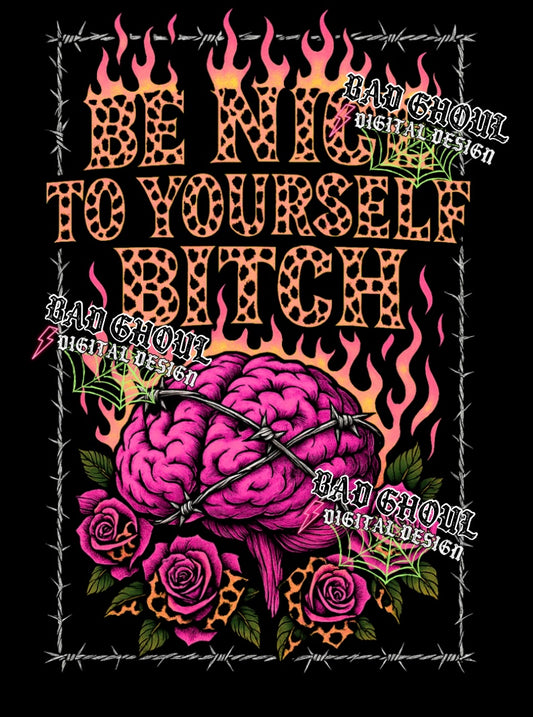 Be Nice To Yourself PNG DOWNLOAD Black Fab Only