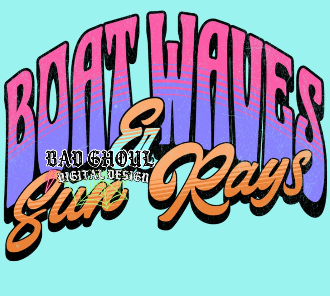 Boat Waves & Sun Rays PNG Download