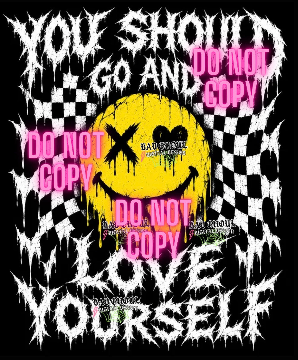 Love Yourself | PNG DOWNLOAD | Dark Fabric Only