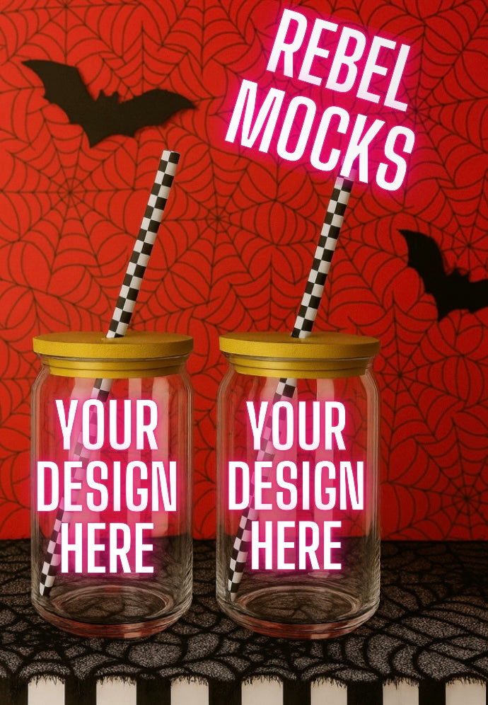 Glass Cup Goth Edgy Alternative Mock  Up