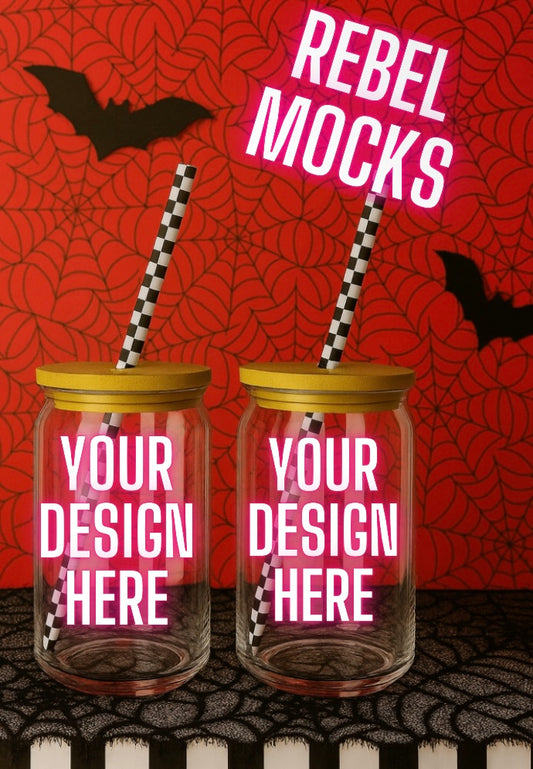 Glass Cup Goth Edgy Alternative Mock  Up