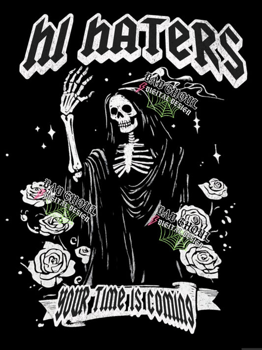 Hi Haters- Black Fabric Only PNG Download