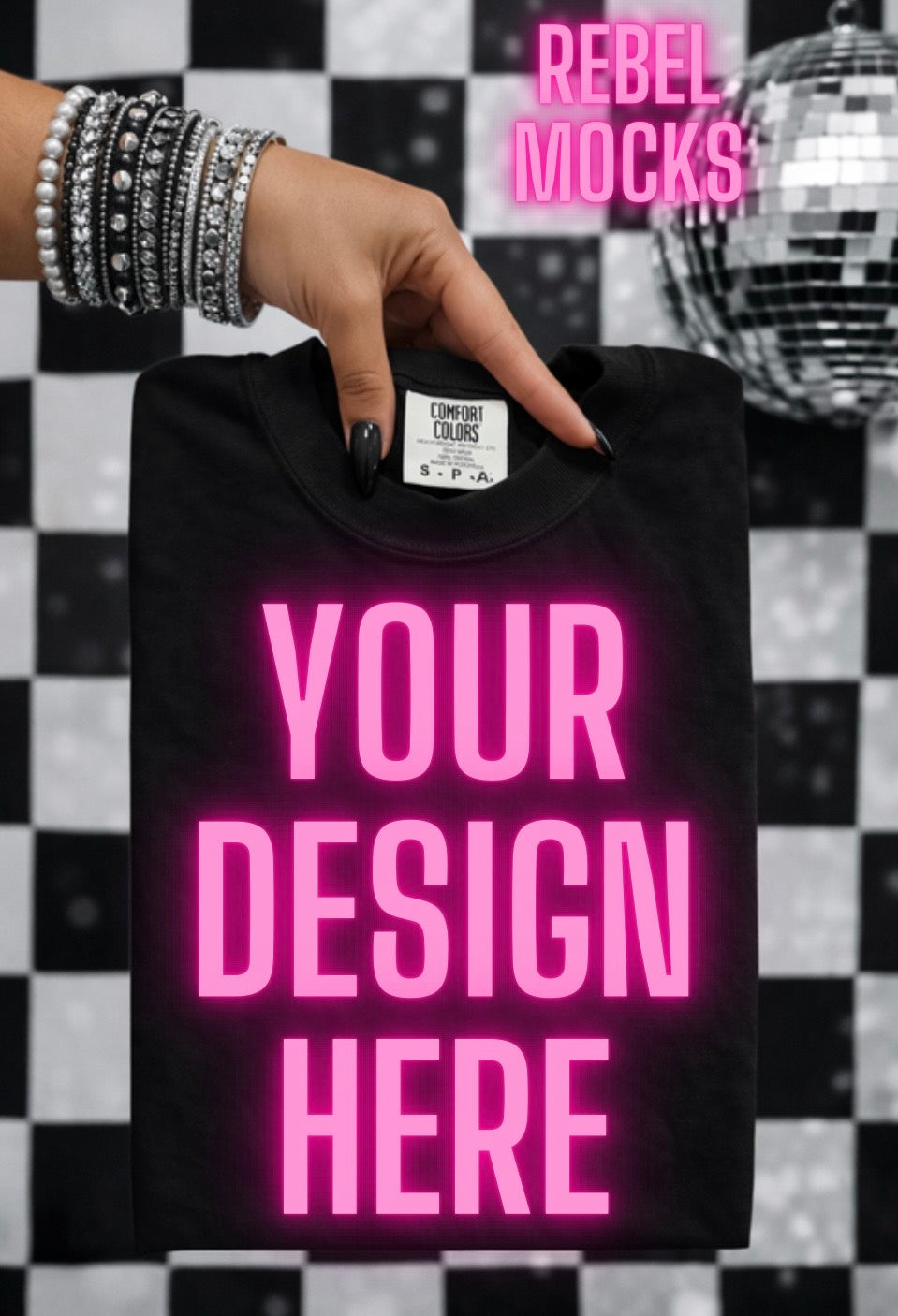Comfort Colors Black| Edgy Alternative Mock Up