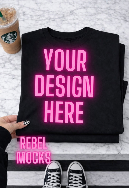 Black Tees| Edgy Alternative Mock Up