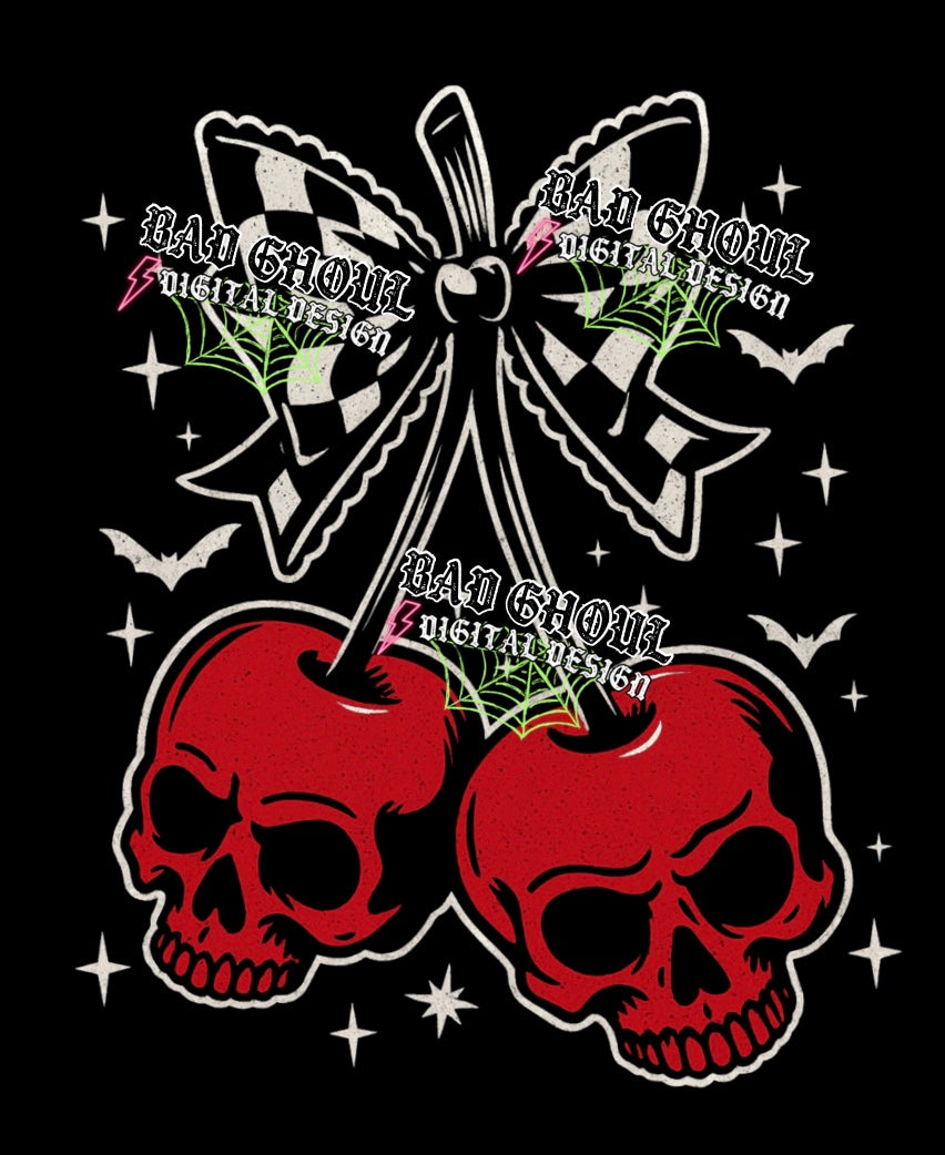 Skull Cherries PNG DOWNLOAD Black Fab Only