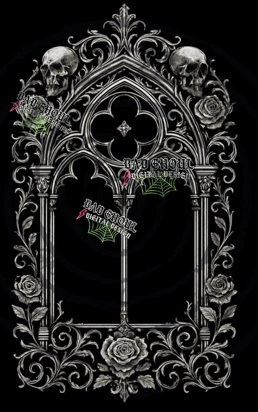 Gothic Arch PNG DOWNLOAD Black Fabric Only